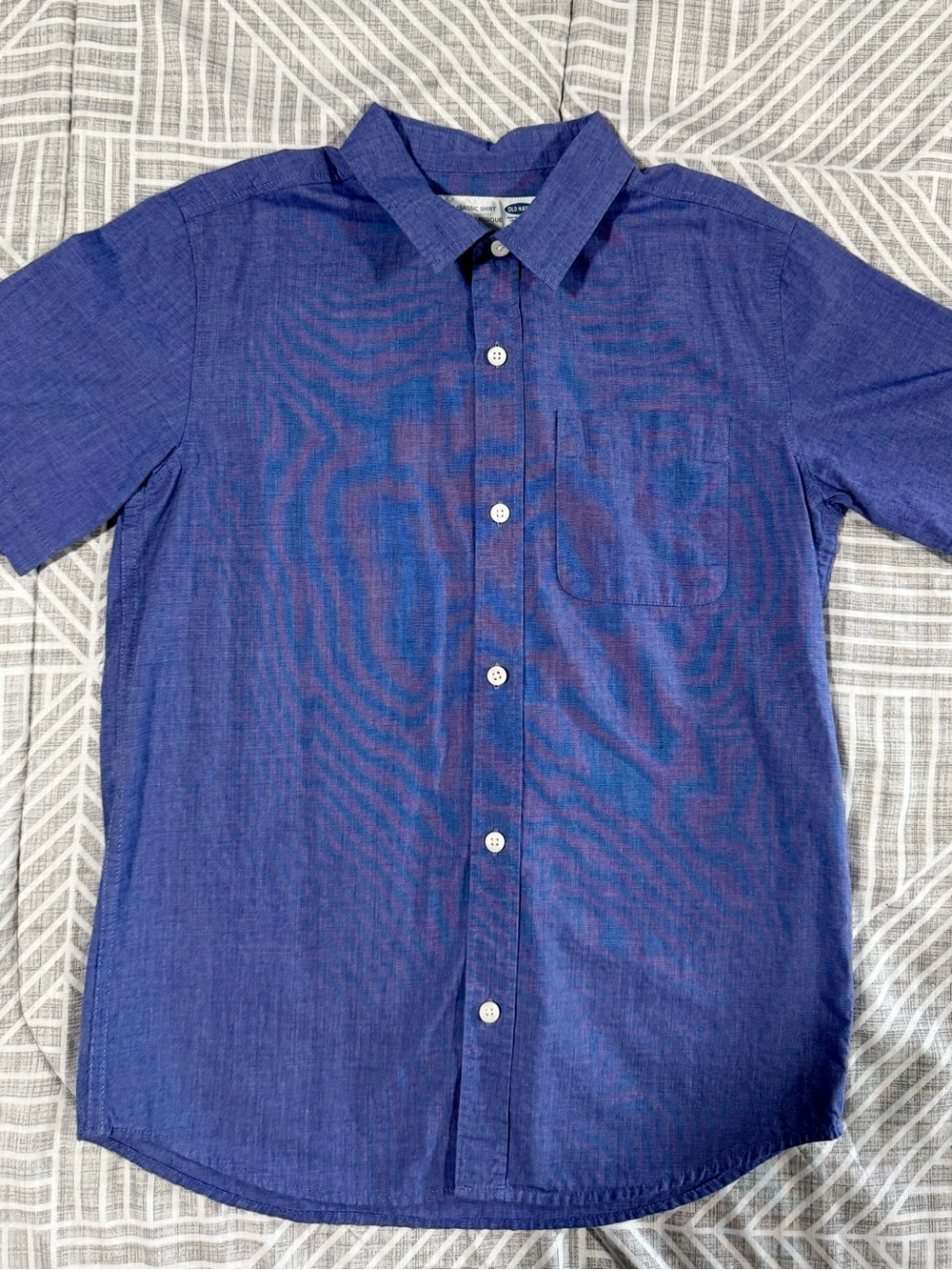Old Navy Boys Blue Short-Sleeve Button-Down Shirt